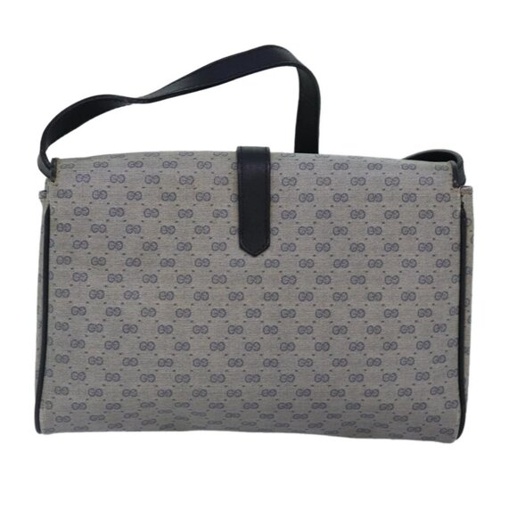 GUCCI Micro GG Supreme Shoulder Bag PVC Navy Gold Auth 88596 - Picture 2 of 16